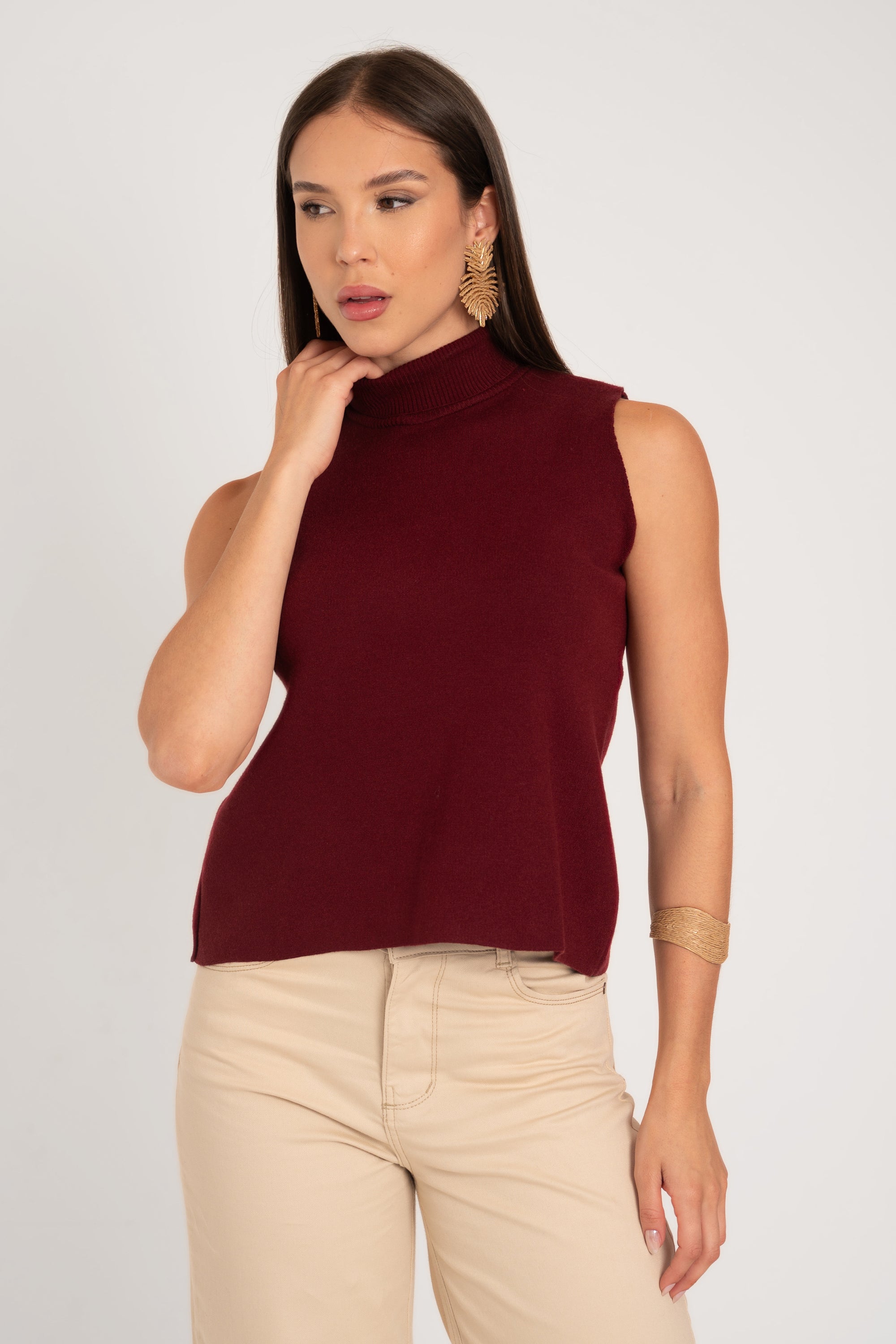 Blusa Gola Alta Tricot