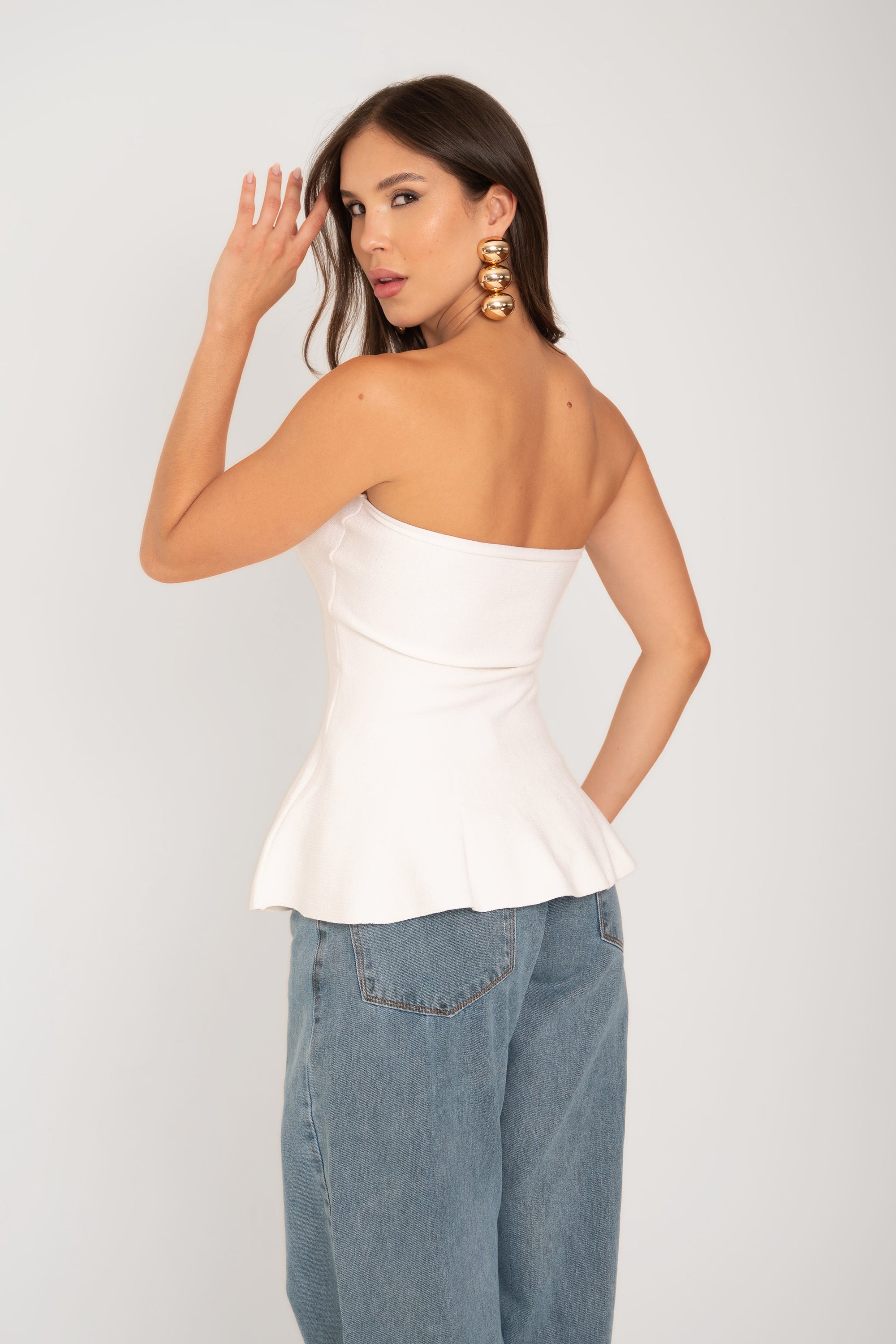 Blusa Peplum Tricot