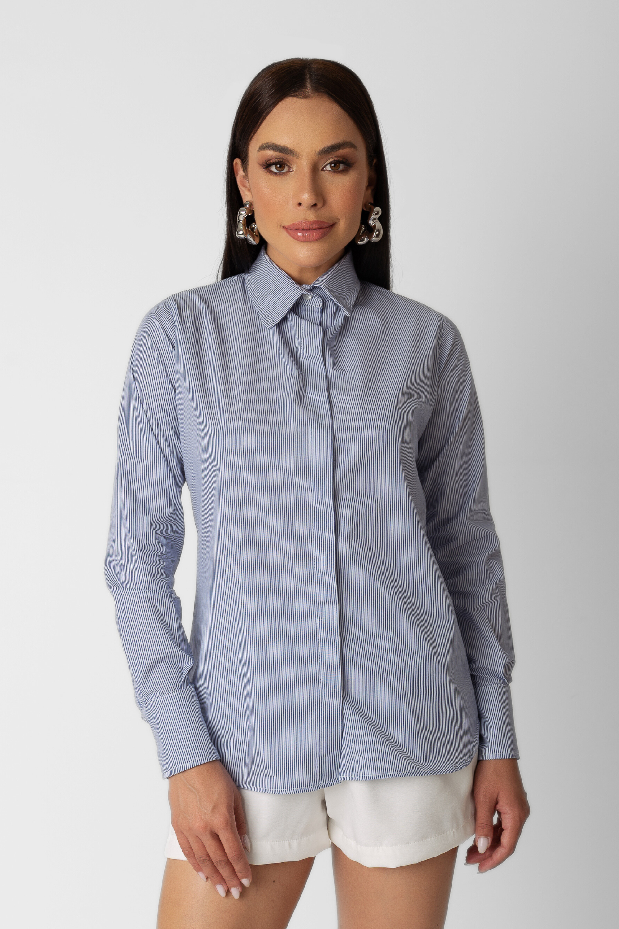 Camisa Listrada Tricoline