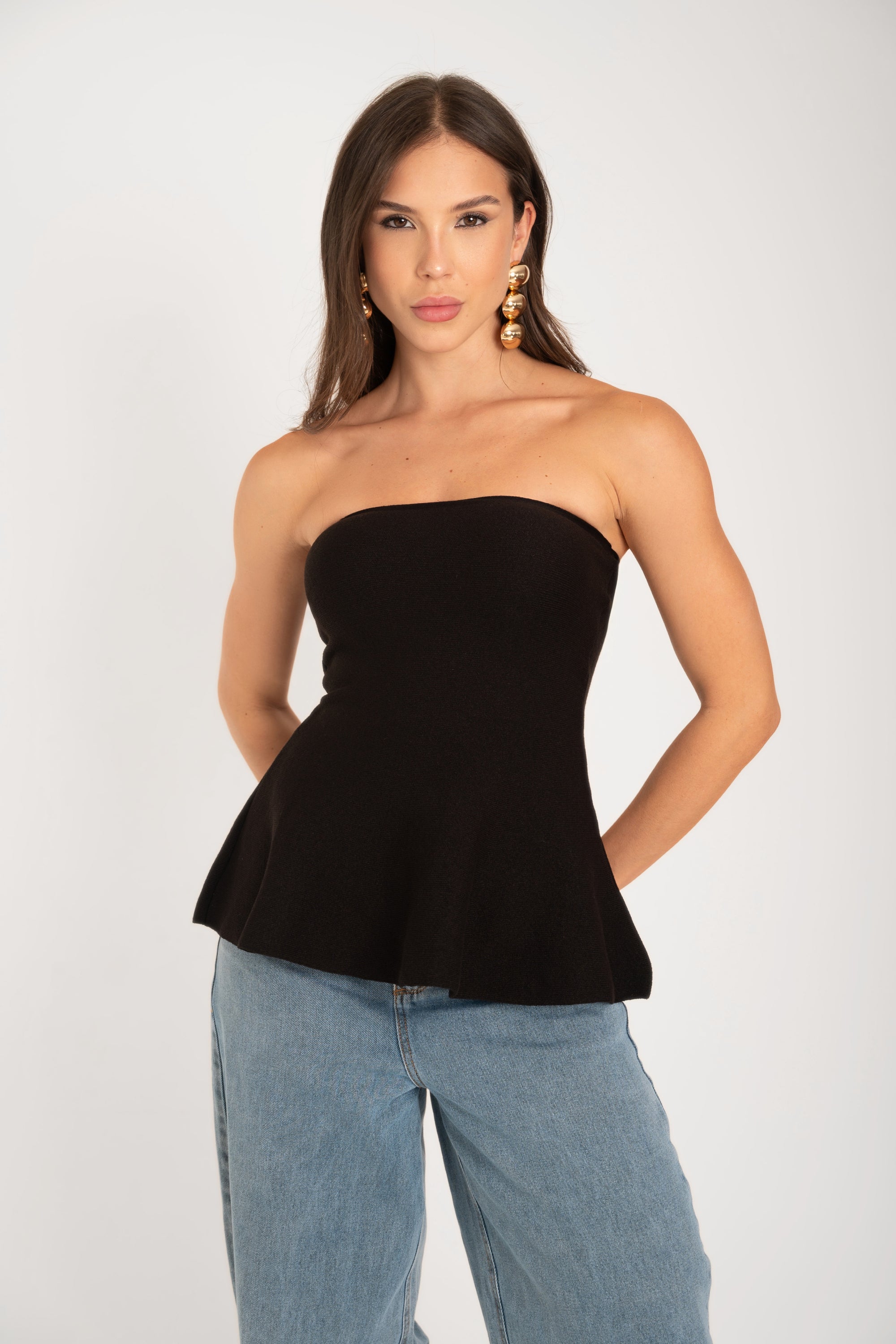 Blusa Peplum Tricot