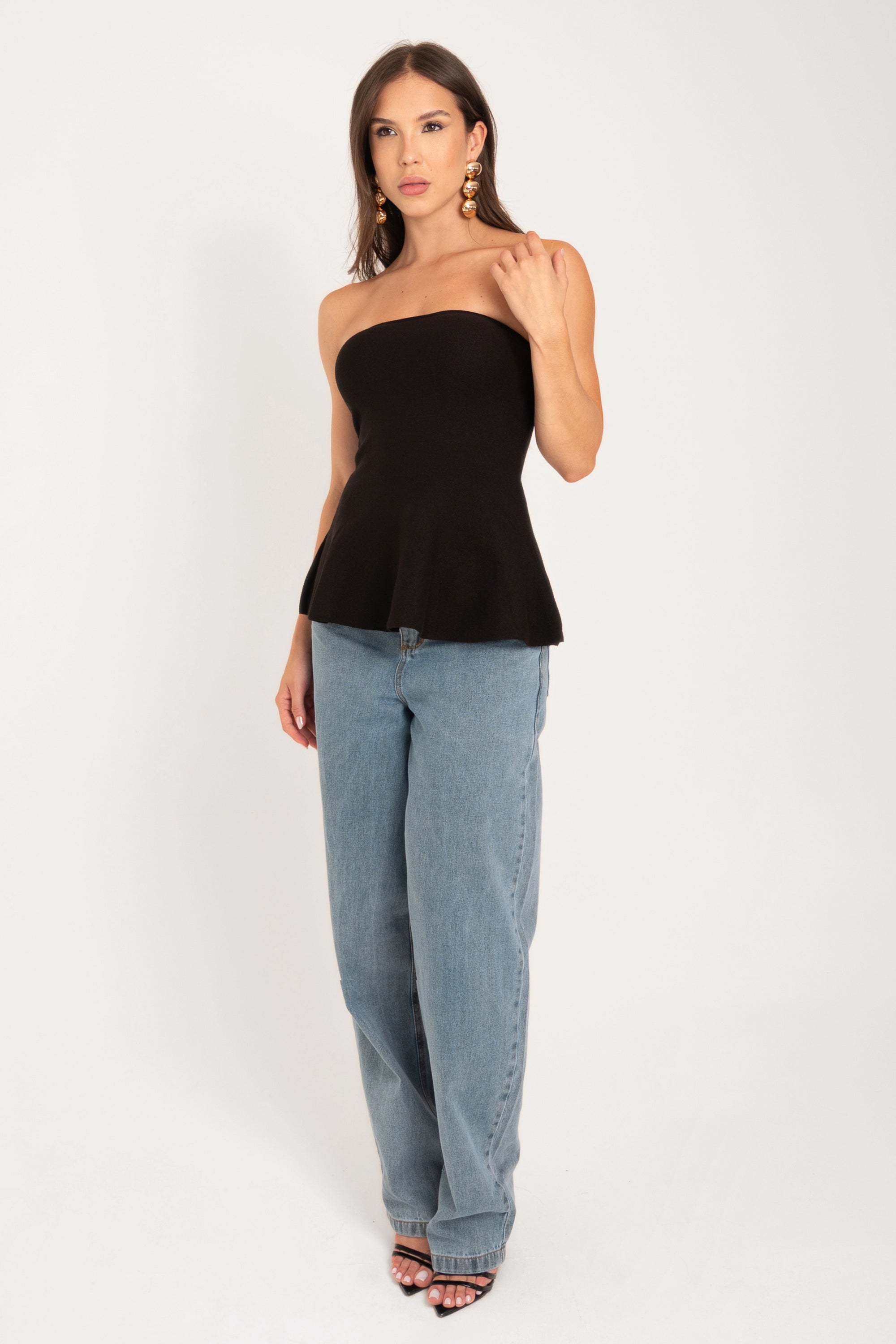 Blusa Peplum Tricot