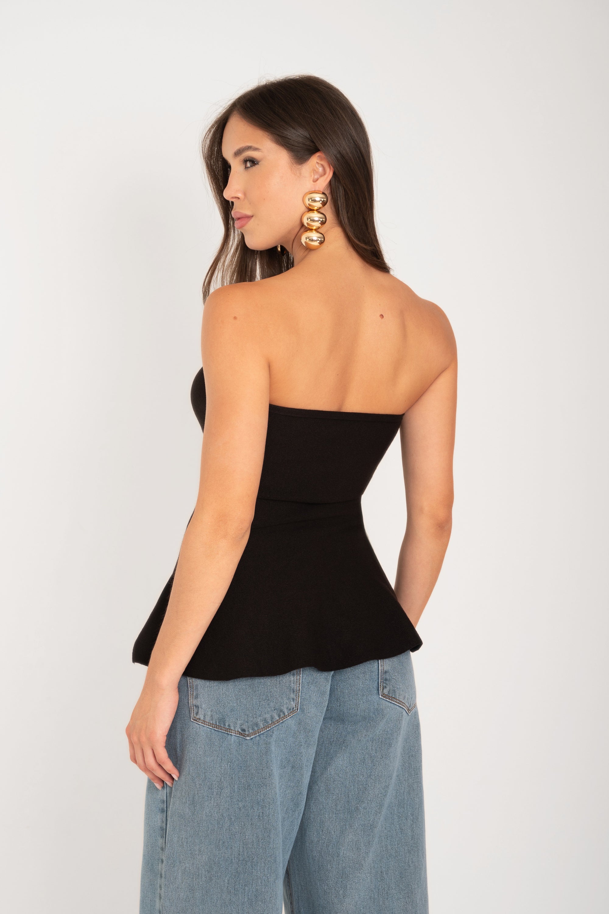 Blusa Peplum Tricot