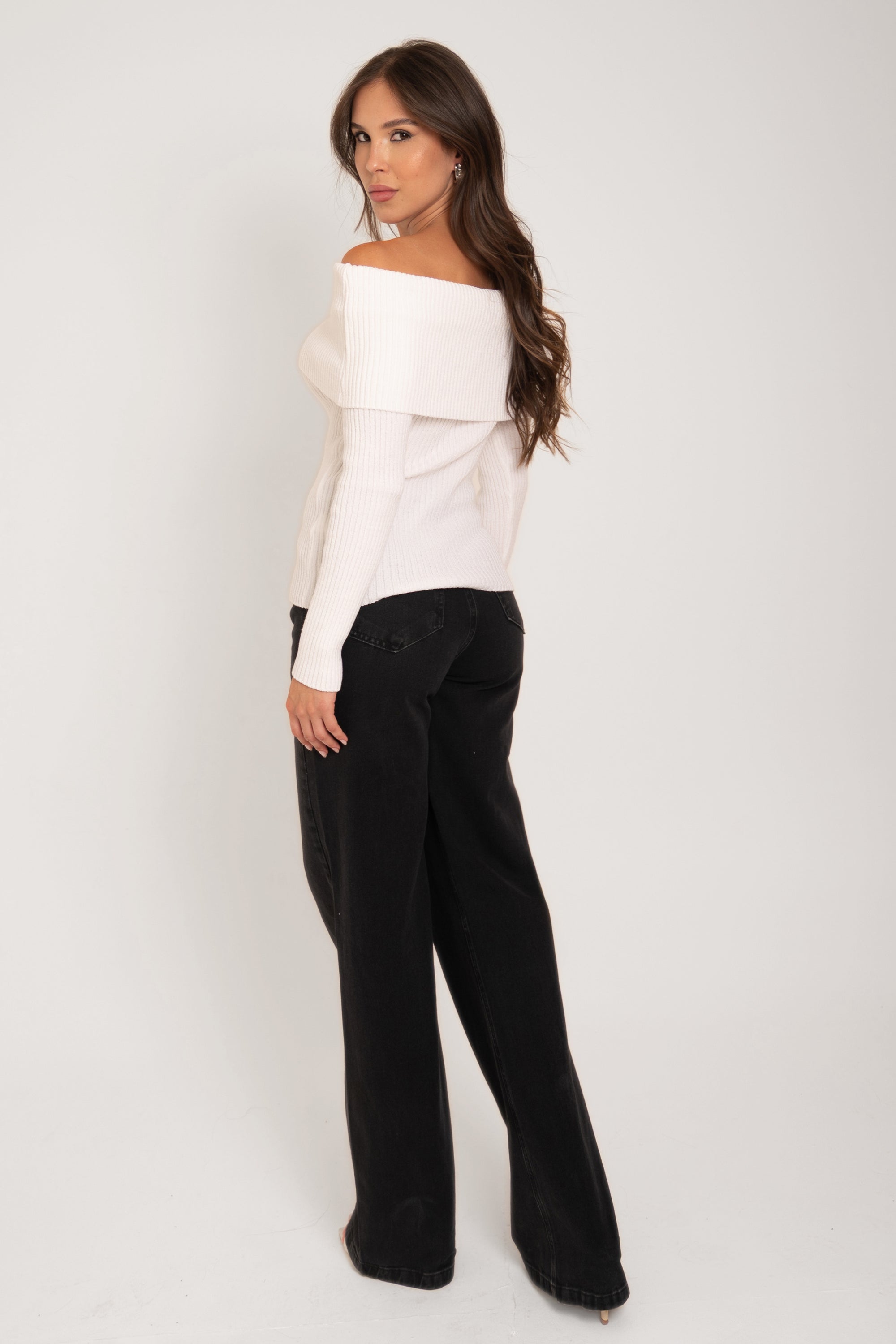 Blusa Ombro a Ombro Tricot