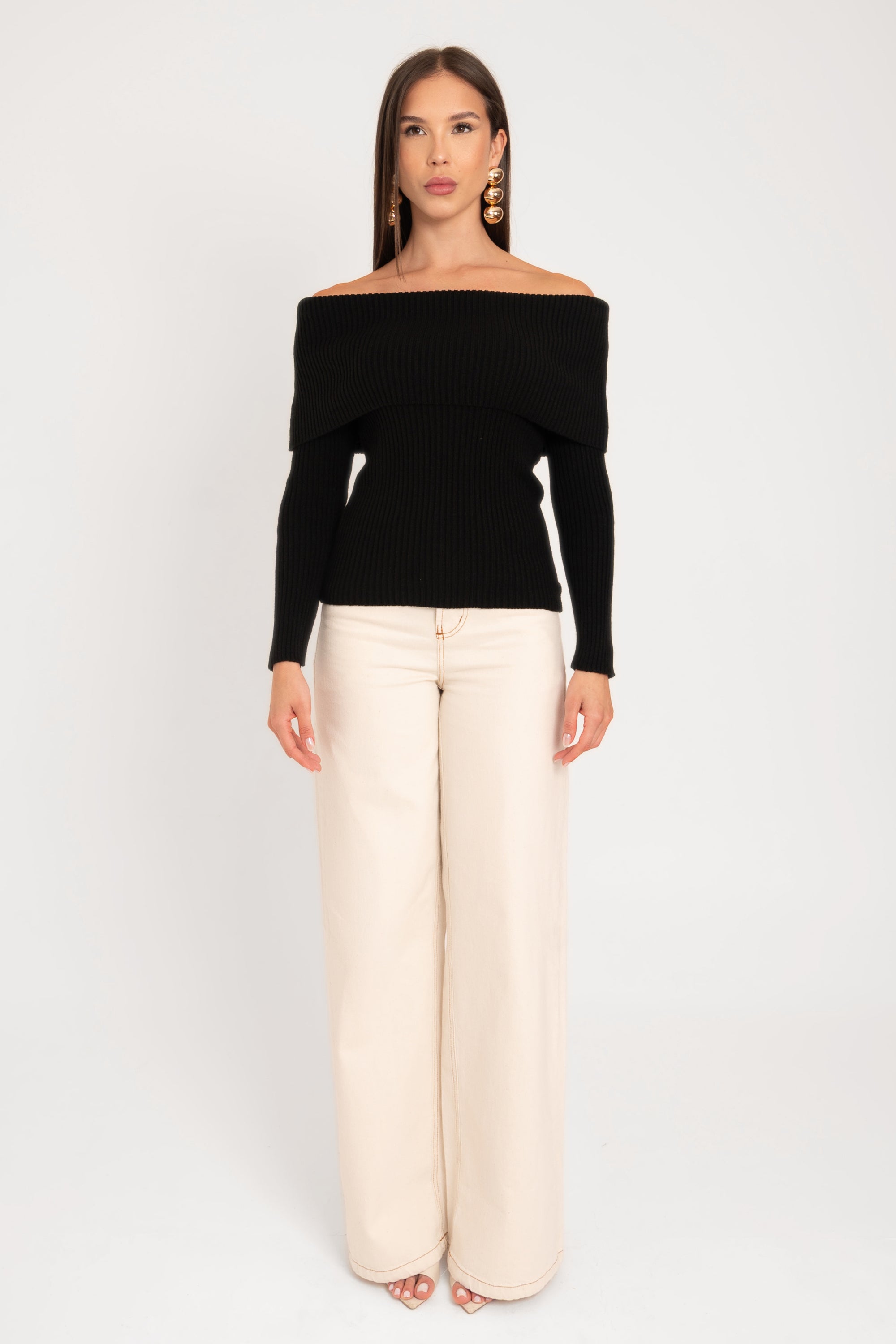 Blusa Ombro a Ombro Tricot