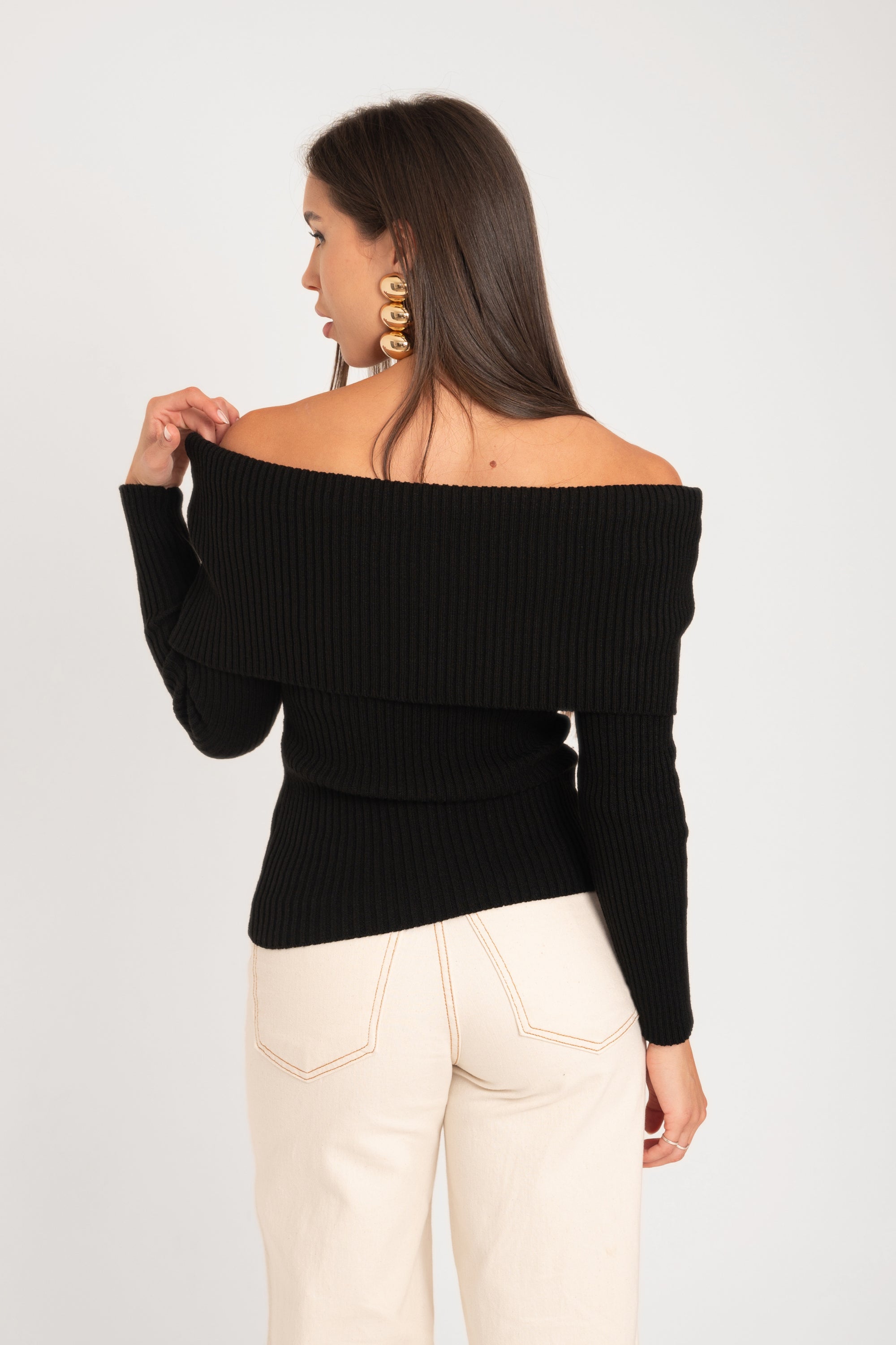 Blusa Ombro a Ombro Tricot