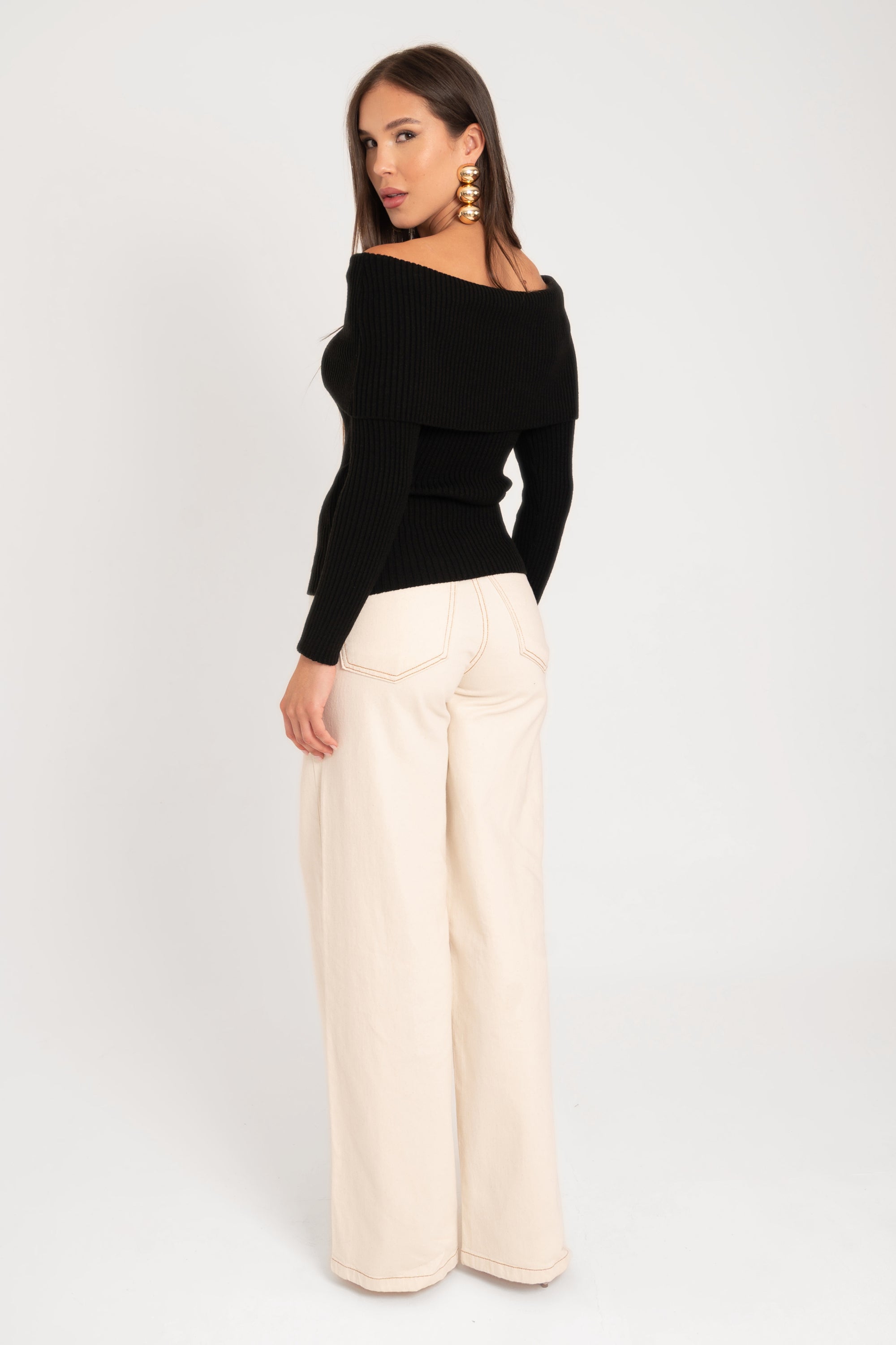 Blusa Ombro a Ombro Tricot