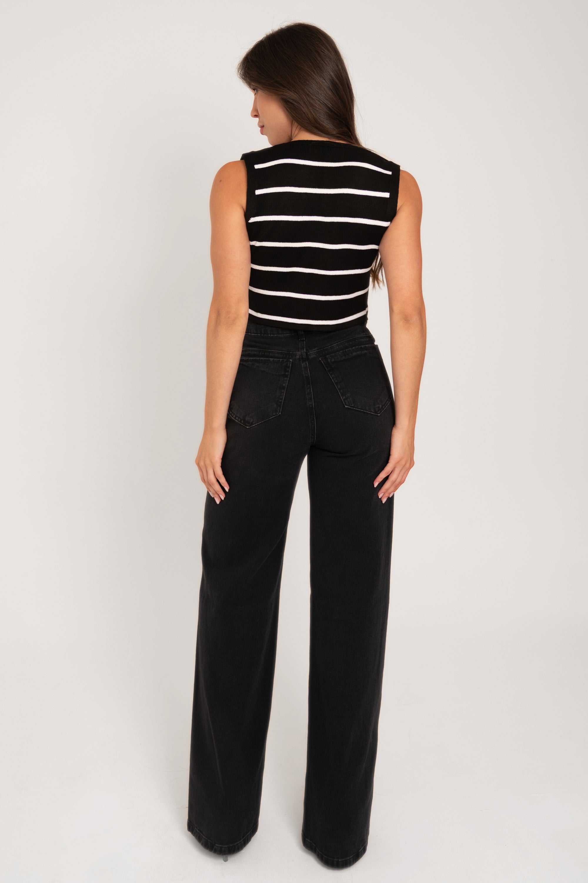 Colete Listrado Tricot