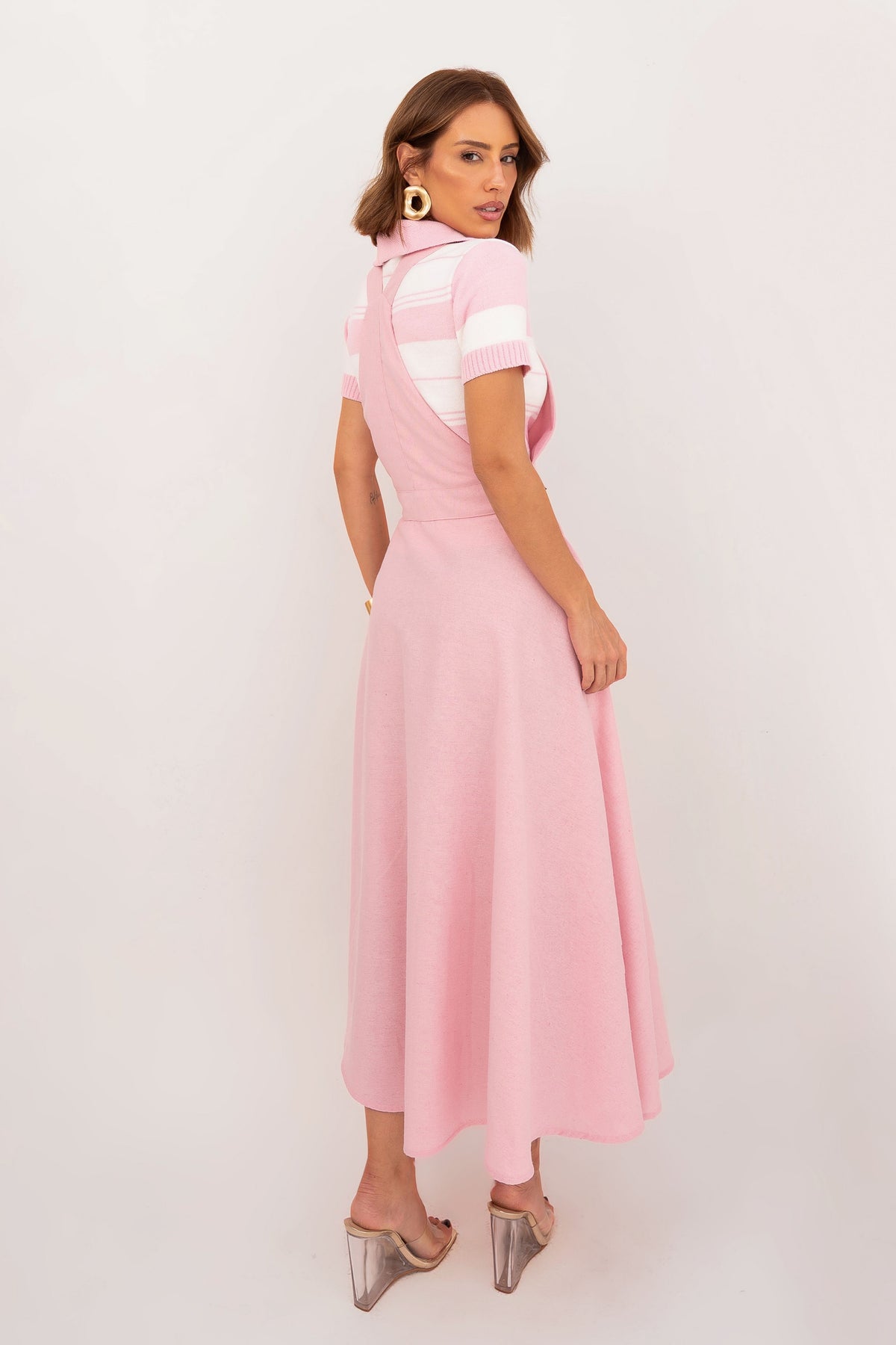 Jardineira Vestido Linho
