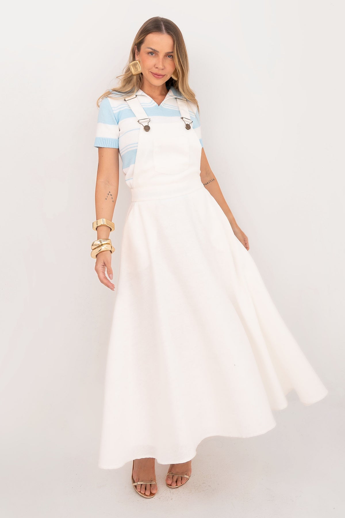 Jardineira Vestido Linho
