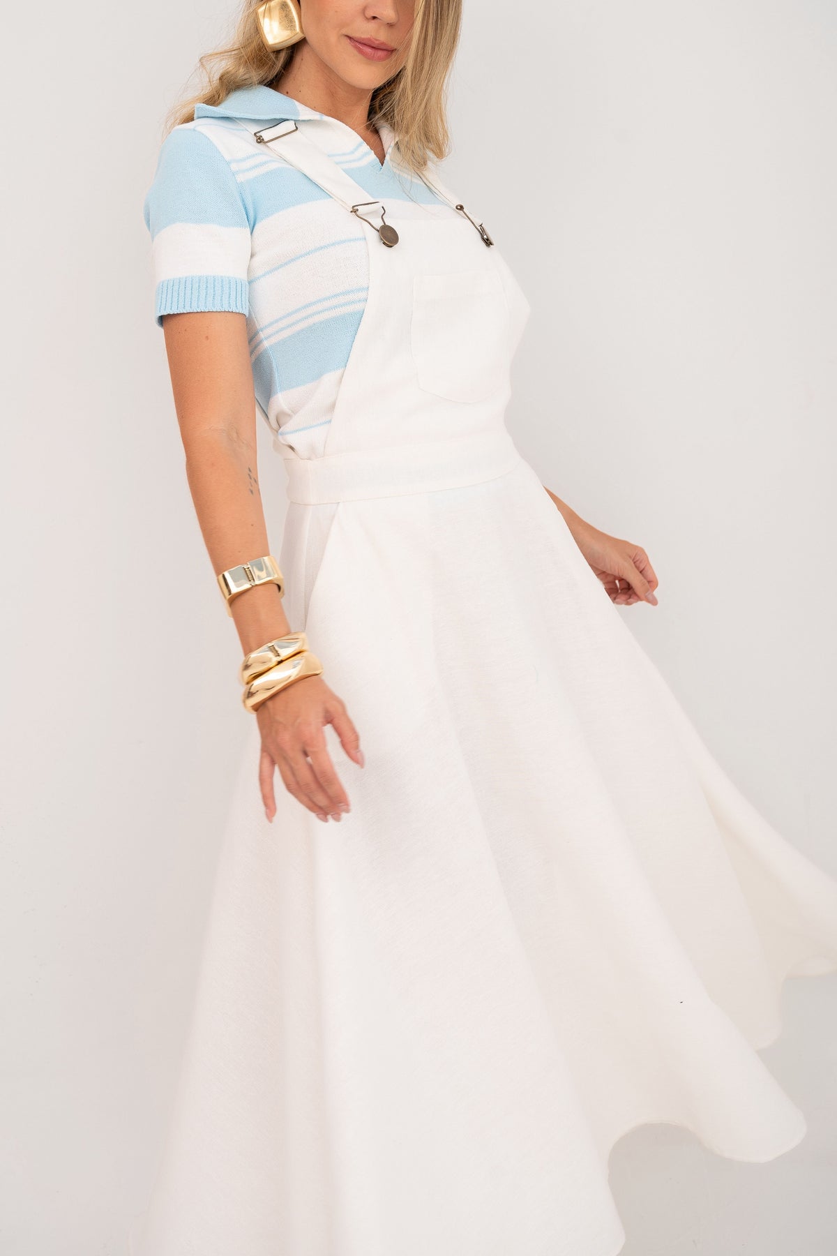 Jardineira Vestido Linho