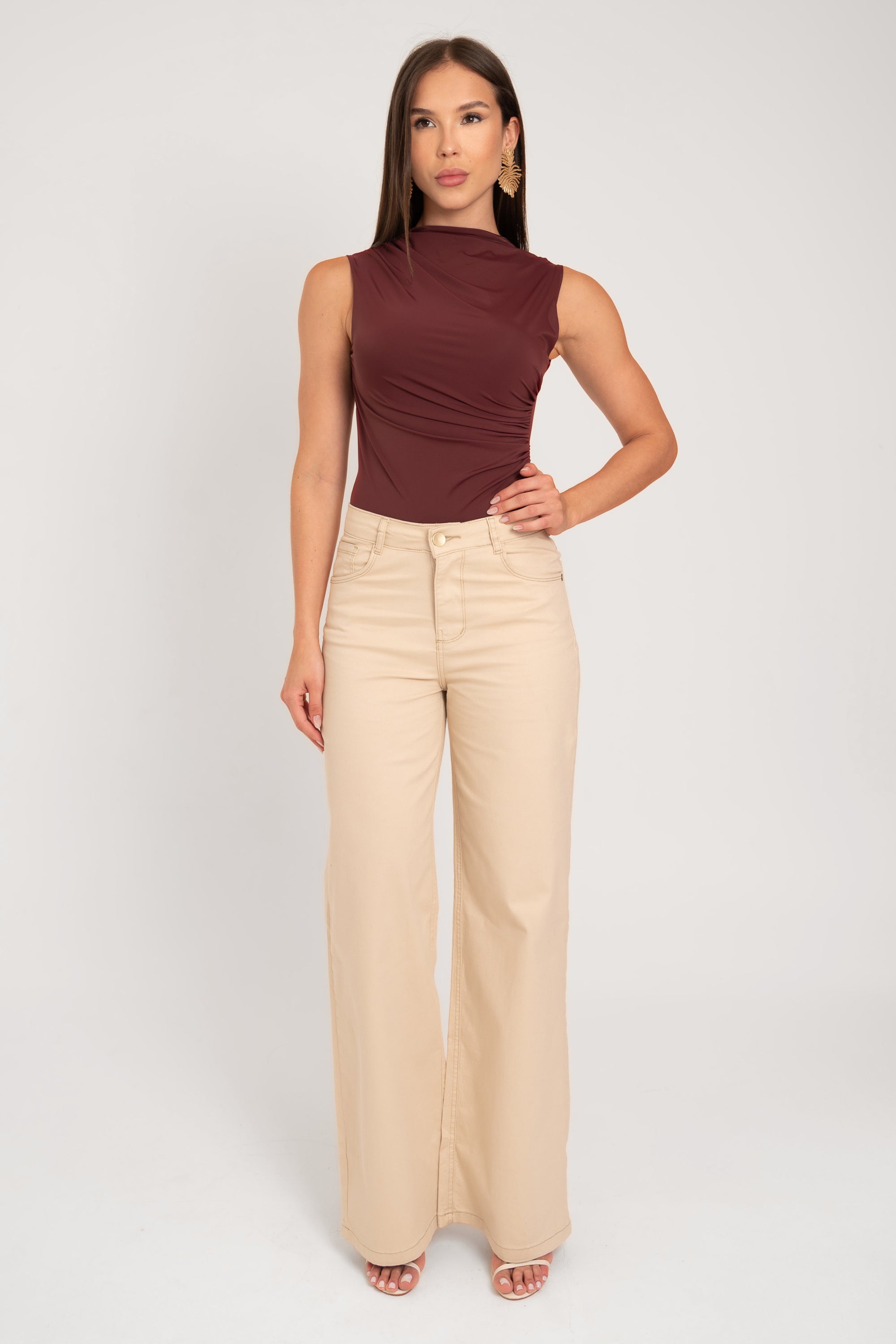 Calça Sarja Wide Leg