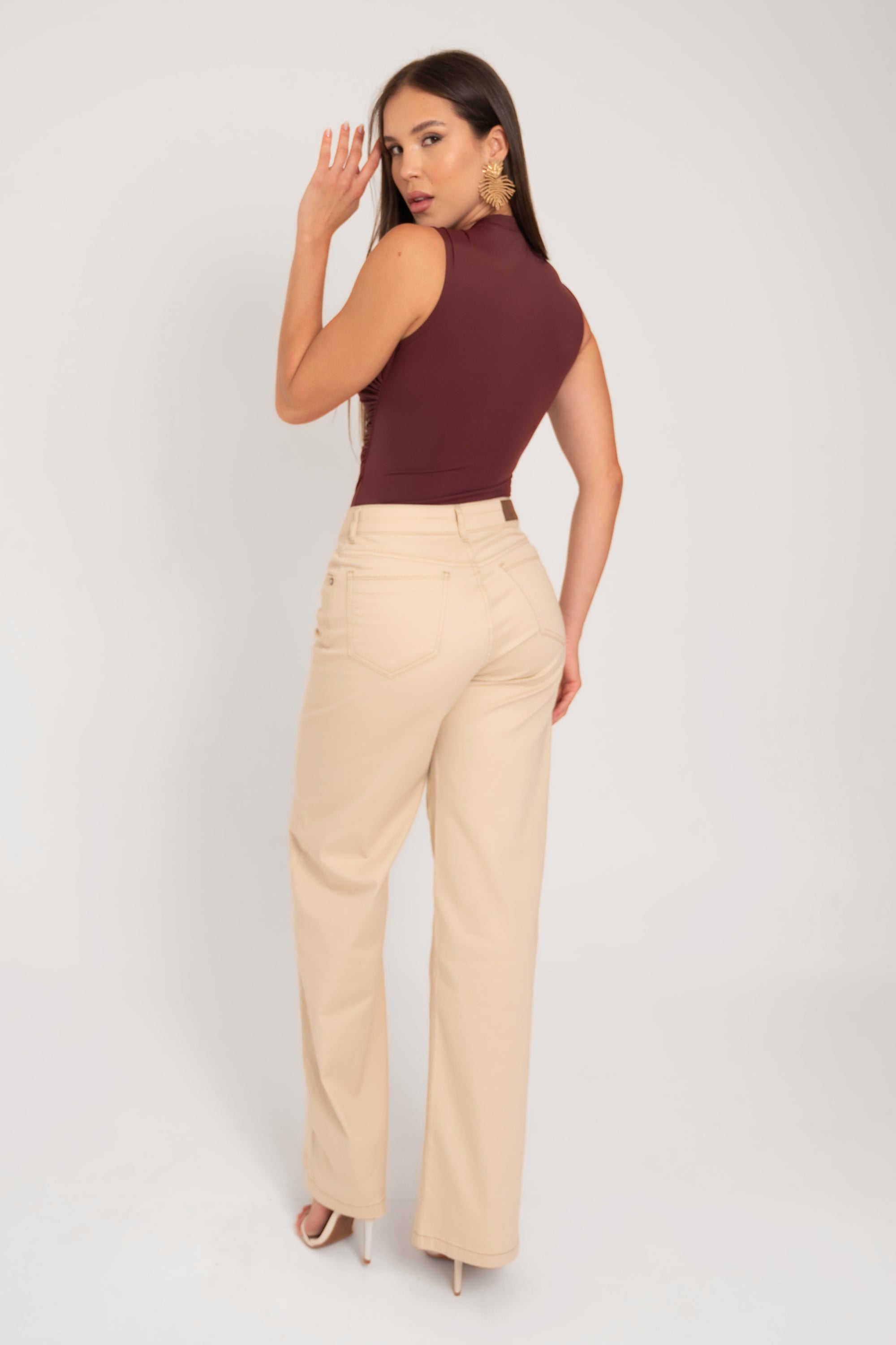 Calça Sarja Wide Leg