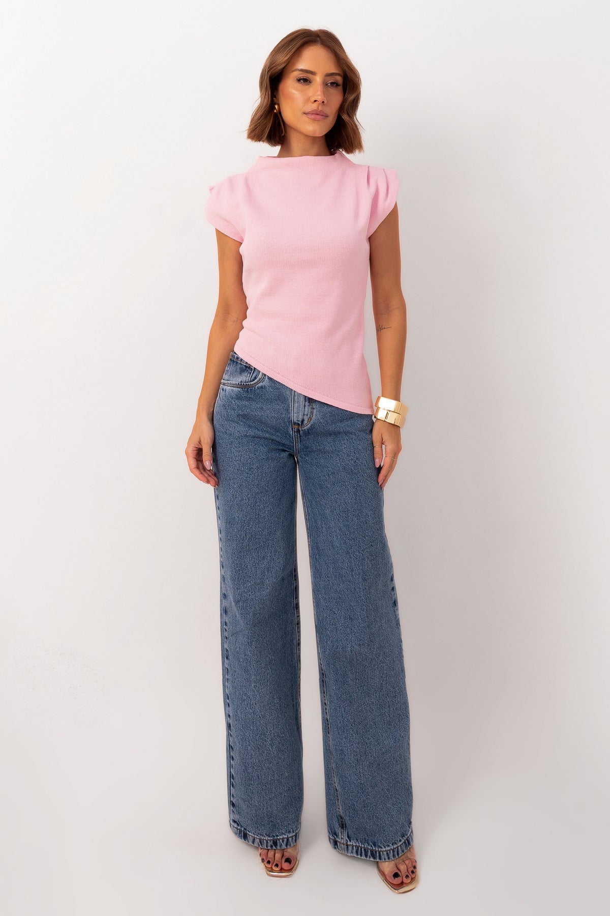 Blusa Assimétrica Tricot